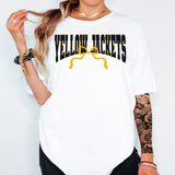 Yellow Jackets Team Arch with Bow DTF Print