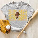 Yellow Jackets Baseball Bolt DTF Print