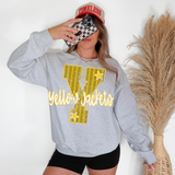 Yellow Jackets Stripes Varsity Team DTF Print