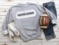 Yellow Jackets Retro Team Oval DTF Print