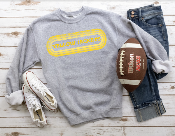 Yellow Jackets Retro Team Oval DTF Print