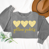 Yellow Jackets Checker Heart Trio DTF Print