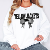Yellow Jackets Coquette Checker Bow DTF Print