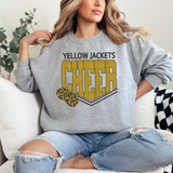 Yellow Jackets Glitter Cheer DTF Print
