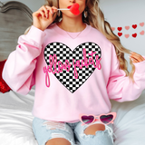 Yellow Jackets Valentine Checker Heart DTF Print