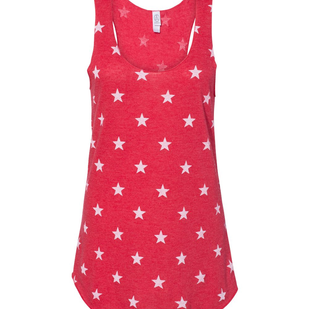 Alternative Womens Printed Meegs Ec0-Jersey Racerback Tank