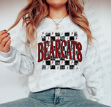 Distressed Bearcats Checker DTF Print