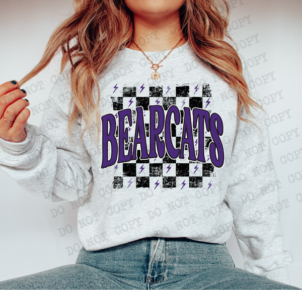 Distressed Bearcats Checker DTF Print