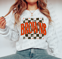 Browns Checker DTF Print