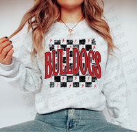 Distressed Bulldogs Checker DTF Print