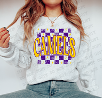 Distressed Camels Checker DTF Print