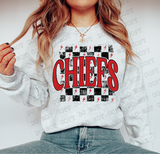 Distressed Chiefs Checker DTF Print