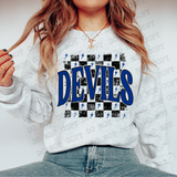 Distressed Devils Checker DTF Print
