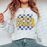 Distressed Eagles Checker DTF Print