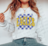 Distressed Eagles Checker DTF Print