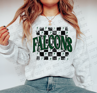 Distressed Falcons Checker DTF Print