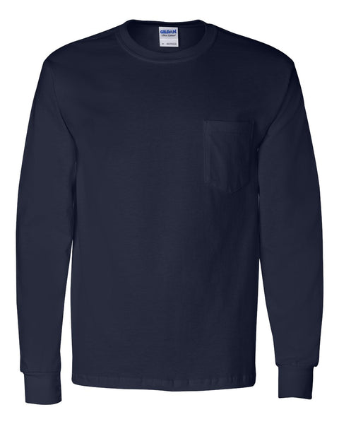 Gildan Ultra Cotton Long Sleeve Tee w/ Pocket