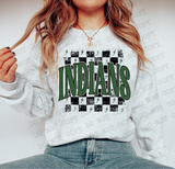 Distressed Indians Checker DTF Print