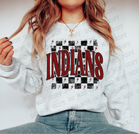 Distressed Indians Checker DTF Print