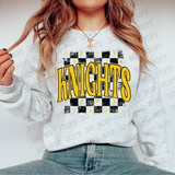 Distressed Knights Checker DTF Print