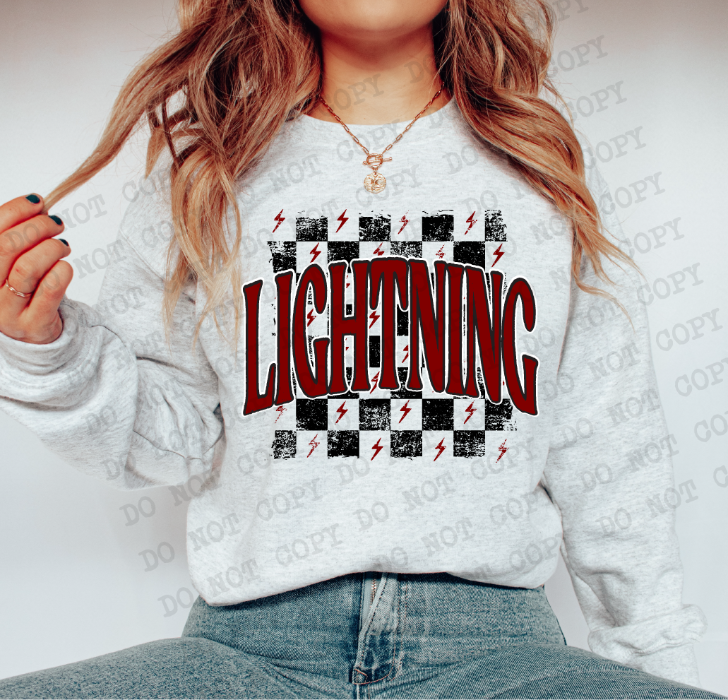 Distressed Lightning Checker DTF Print – Torch Light
