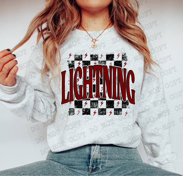 Distressed Lightning Checker DTF Print