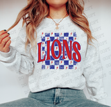 Distressed Lions Checker DTF Print