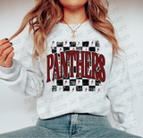 Distressed Panthers Checker DTF Print