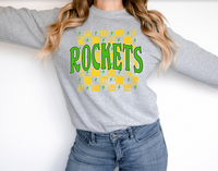 Distressed Rockets Checker DTF Print