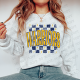 Distressed Warriors Checker DTF Print