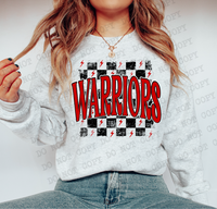 Distressed Warriors Checker DTF Print