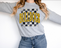 Distressed Bulldogs Checker DTF Print