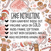 Gingerbread Doodle Christmas Washing Instructions Care Card