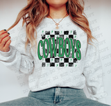 Cowboys Checker DTF Print