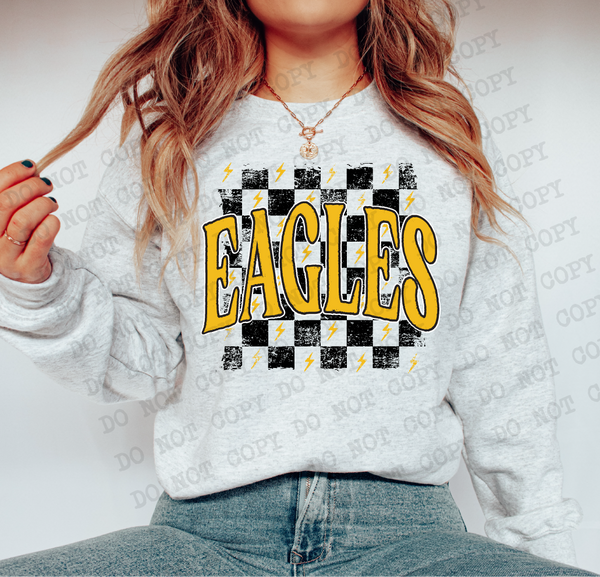 Distressed Eagles Checker DTF Print
