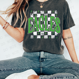 Distressed Eagles Checker DTF Print