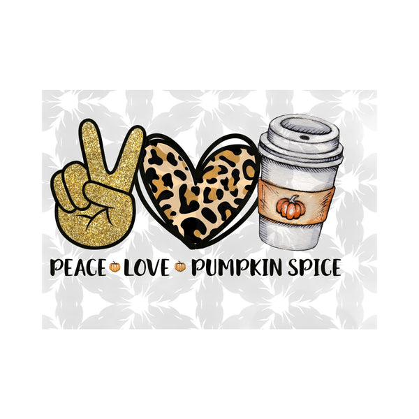 Peace Love Pumpkin Spice Sublimation Print