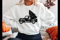 Grunge Christmas Truck Screen Print LOW HEAT