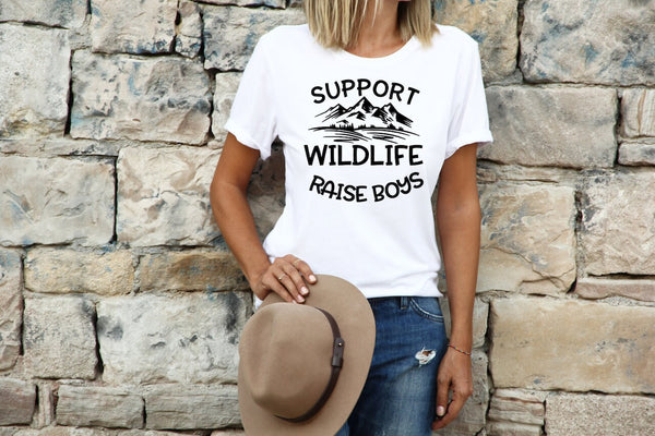 Support Wildlife Raise Boys Screen Print LOW HEAT