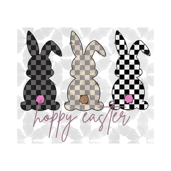Hoppy Easter Checker Bunny Sublimation Print