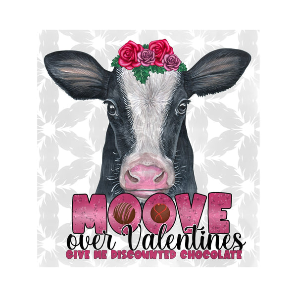 Moove Over Valentine Cow  Sublimation Print