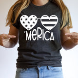 Merica Heart Glasses DTF Print