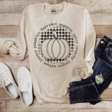 Checkered Pumpkin Fall  DTF Print
