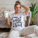 Dear Santa I Really Tried Christmas DTF Print