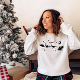 Dinosaur Santa Sleigh DTF Print