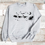 Dinosaur Santa Sleigh DTF Print