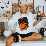 Halloween Cat Pumpkin DTF Print