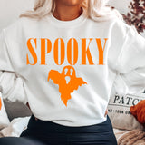 Spooky Ghost Bright Orange Halloween DTF Print