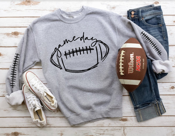 Football Sport STITCHES only (game day separate) Screen Print LOW HEAT