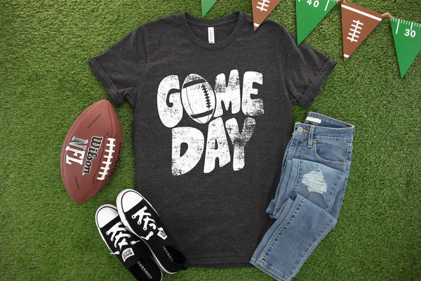 Distressed Game Day Football Screen Print LOW HEAT
